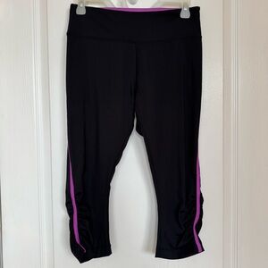 Black Leggings with Pink Accents